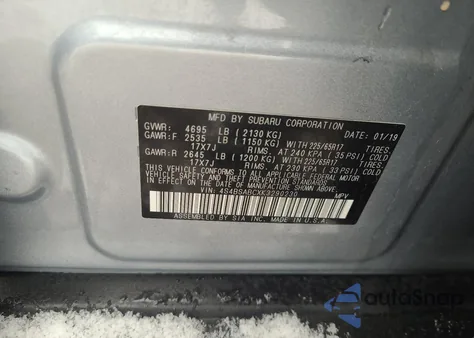 2019 Subaru Outback z USA, uszkodzony, nr VIN 4S4BSABCXK3290230